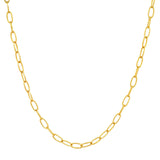 Gold Oval Cable Chain Necklace