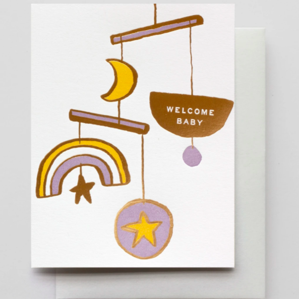 welcome baby mobile card