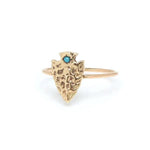 workhorse 14k geraldine mini flint turq ring sz 6