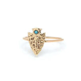 workhorse 14k geraldine mini flint turq ring sz 6